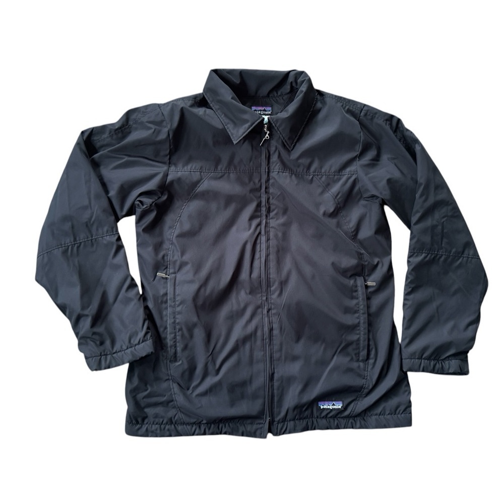Vintage Patagonia Synchilla Fleece Lined Jacket Womens Medium Black Soft Shell